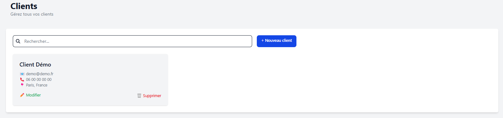 Gestion des clients